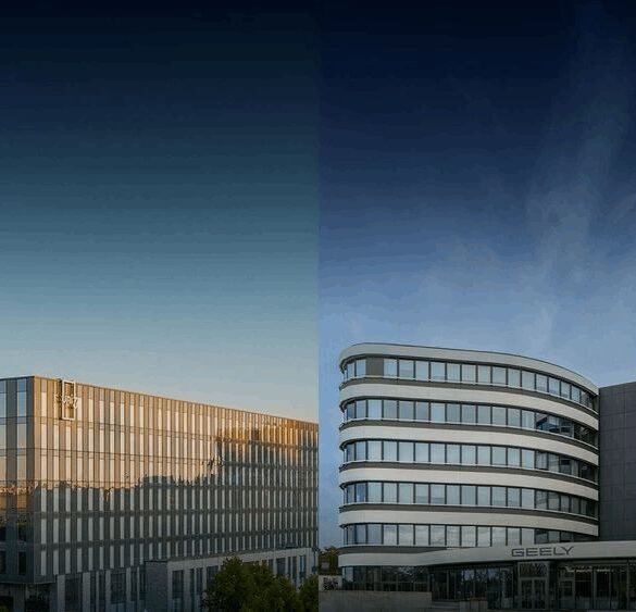 Moderan eksterijer sjedišta Geely Technology Europe u Göteborgu, Švedska – centar za razvoj Zeekr i Lynk & Co vozila