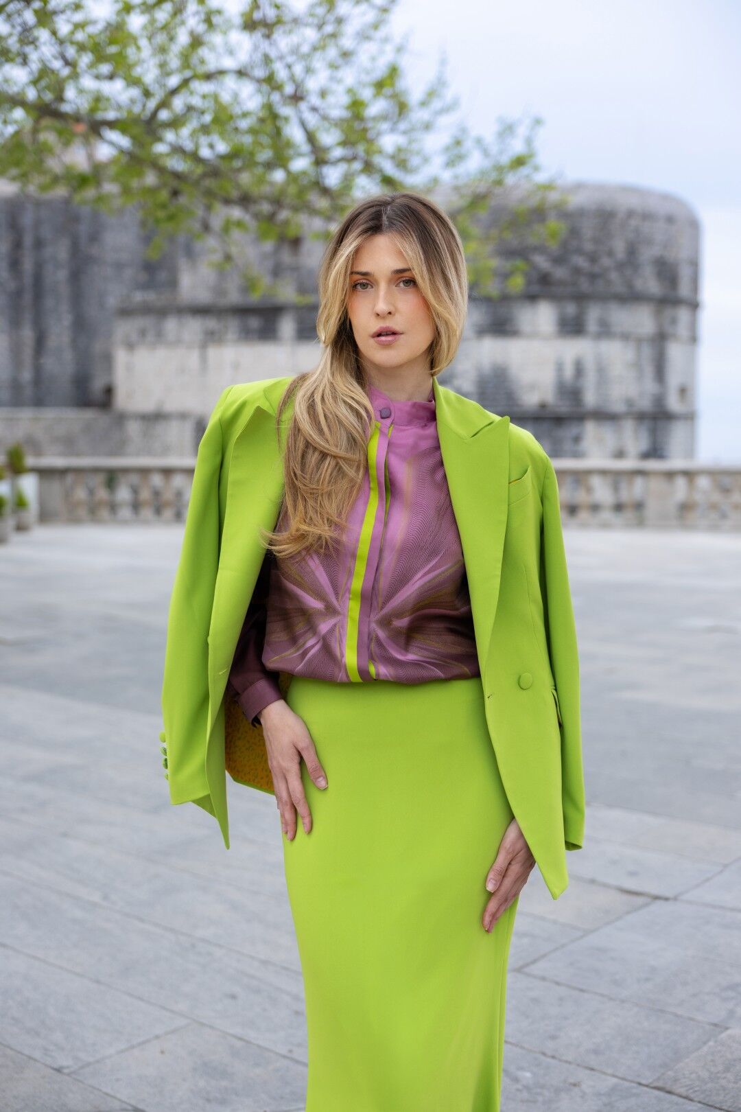 Belma Tvico Continuum SS 2026 lime green odijelo custom print bluza