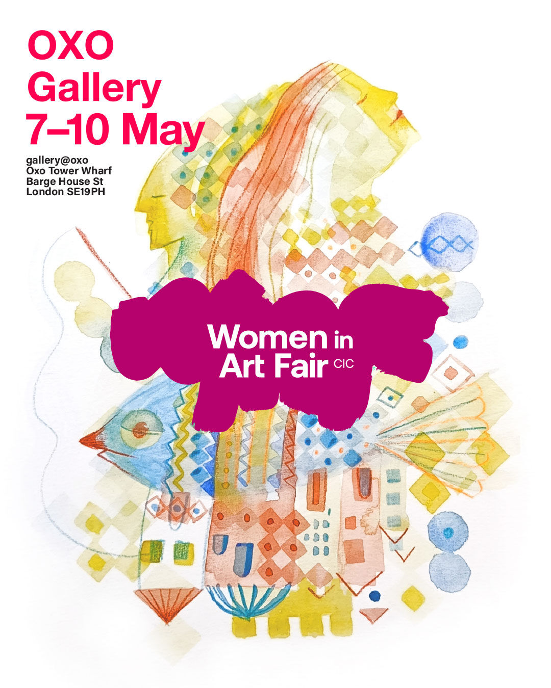 Women in Art Fair 2026 plakat, Oxo Tower Wharf Gallery London, 7–10. maja
