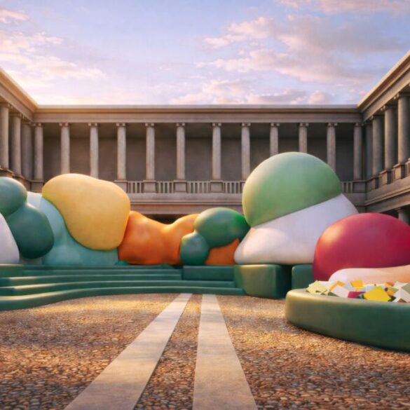 Imverzivna instalacija tvrtke Škoda na Milano Design Weeku u dvorištu Palazzo del Senato, s velikim skulpturama u boji gline