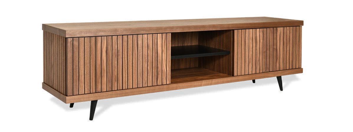 Standard Idea TV komoda furnirani orah lamelarne frontice crne nožice