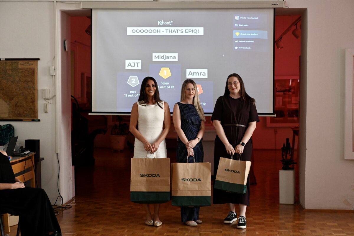 Učesnice programa Žene i Škoda slušaju prezentaciju na Orea Marketu 2026, Prva gimnazija Sarajevo.
