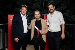 Christof Papousek, Hari Šečić i Jovan Marjanović na dodjeli Prixx Cineplexx nagrade za film Udovac na Sarajevo Film Festivalu