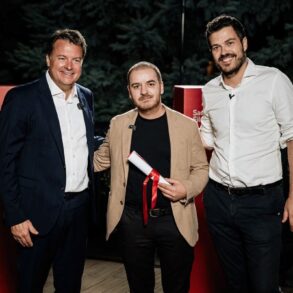 Christof Papousek, Hari Šečić i Jovan Marjanović na dodjeli Prixx Cineplexx nagrade za film Udovac na Sarajevo Film Festivalu