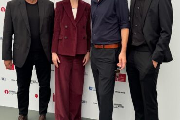 Mirsad Purivatra i Jovan Marjanović iz Obala Art Centra Sarajevo sa ekipom filma My Notes on Mars u Veneciji