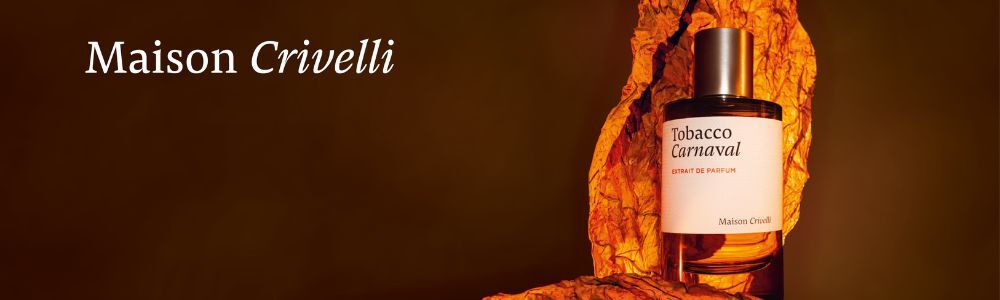 Maison Crivelli Tobacco Carnaval extrait de parfum u toplim amber i narandžastim tonovima - reklama